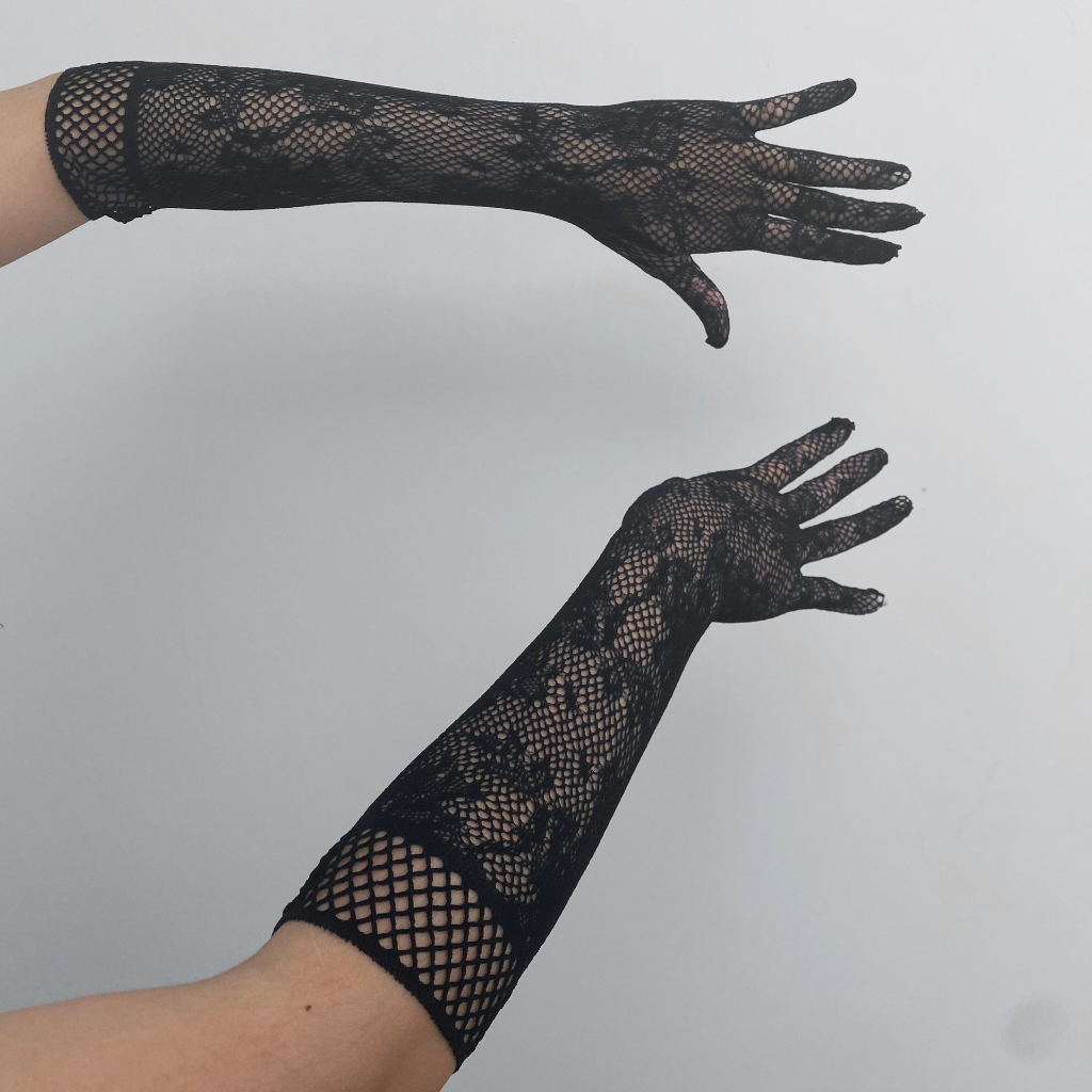 Găng tay sexy đồ ngủ sexy nữ cosplay ren lưới hoa văn màu đen màu đỏ màu trắng freesize QUENQUEN store