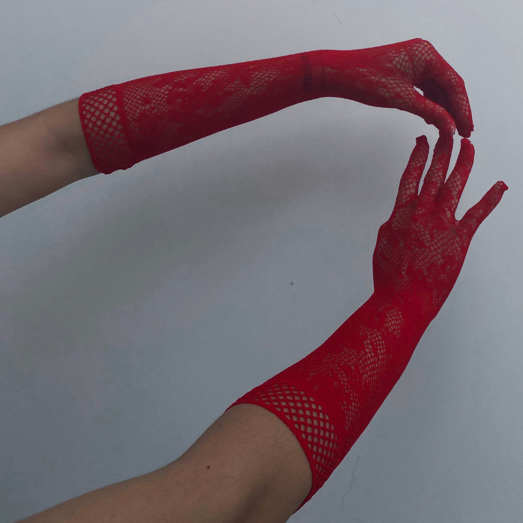 Găng tay sexy đồ ngủ sexy nữ cosplay ren lưới hoa văn màu đen màu đỏ màu trắng freesize QUENQUEN store