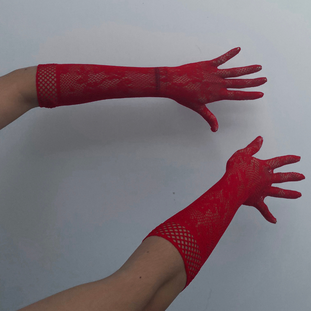 Găng tay sexy đồ ngủ sexy nữ cosplay ren lưới hoa văn màu đen màu đỏ màu trắng freesize QUENQUEN store