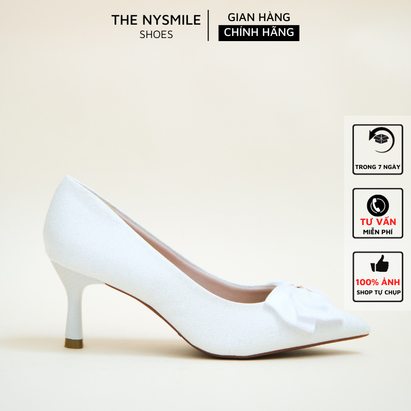 Giày sandal cao gót nữ NySmile 5P mũi nhọn đính nơ to The NySmile - TENTI