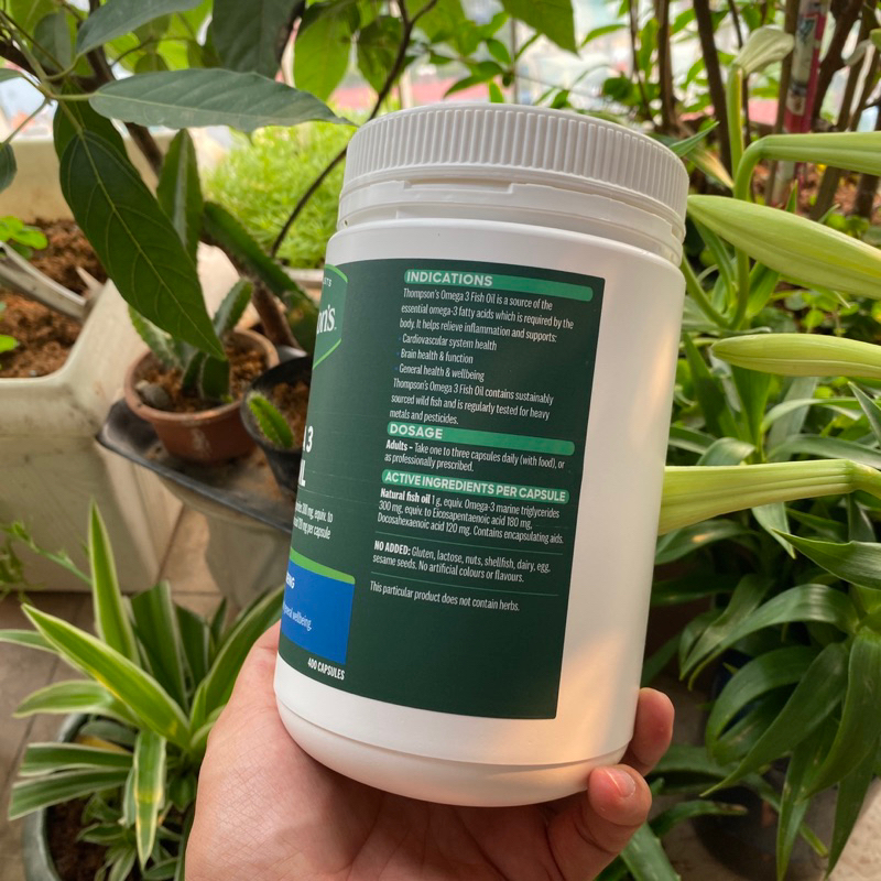 Viên dầu cá Thompson's Omega 3 Fish Oil 400 viên, hỗ trợ sức khỏe tim, não và mắt