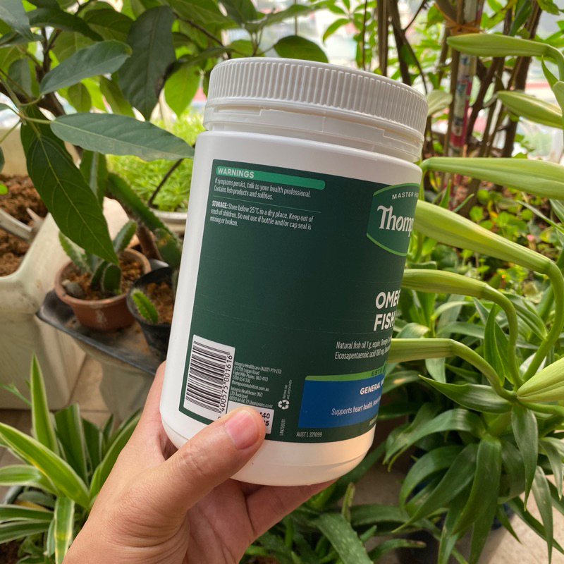 Viên dầu cá Thompson's Omega 3 Fish Oil 400 viên, hỗ trợ sức khỏe tim, não và mắt