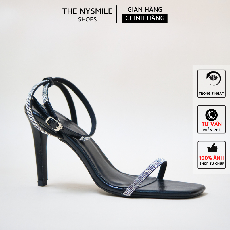 Giày cao gót NySmile quai mảnh 9cm kim tuyến - The NySmile - gót nhọn công sở - BLINK