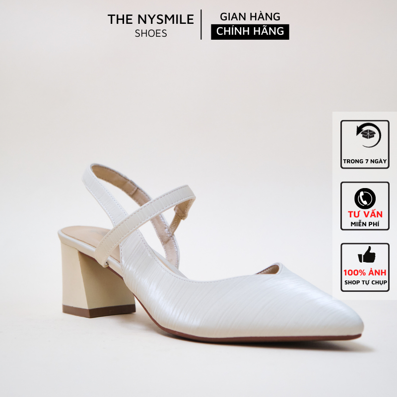 Giày sandal cao gót nữ bít mũi 5P quai hậu khoét eo - The NySmile HUGGY