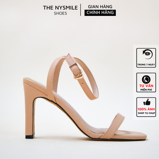 Giày sandal cao gót nữ NySmile quai mảnh 8P- The NySmile - gót vuông dẹp công sở - reAL 1 2