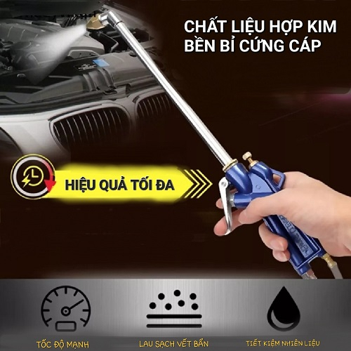 Súng Phun Xịt Rửa Động Cơ Lốc Máy Chuyên Dụng Gắn Kết Hợp Máy Nén Khí Tạo Áp Suất Cao Kèm Cuộn Ống Dài 90cm
