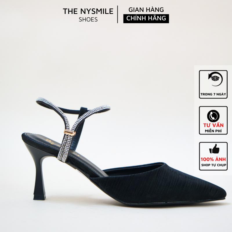 Giày cao gót 7cm quai hậu đính đá - The NySmile - ONIS