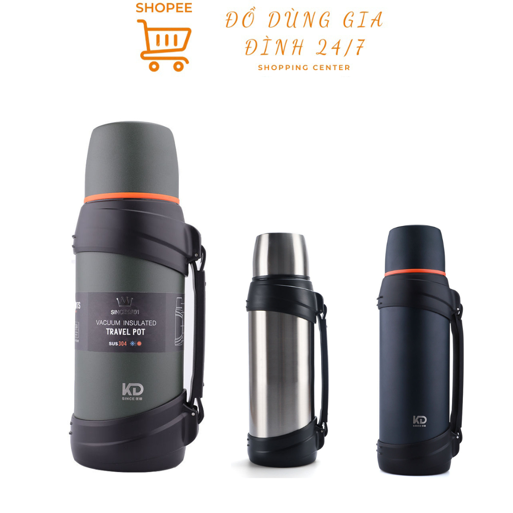 Bình Giữ Nhiệt Cao Cấp Travel Pot Inox 304 Dung Tích 1500ML Giữ Nhiệt Lâu