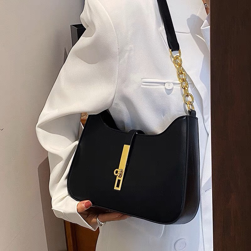 Túi xách nữ đeo vai kẹp nách Ceelyn chất da cao cấp phối khoá vuông thiết kế phù hợp đi làm đi chơi size 22 DT107