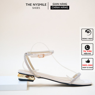 Sandal nữ quai hậu cao gót 1 phân quai mảnh đính đá sang trọng The NySmile - NAILAA