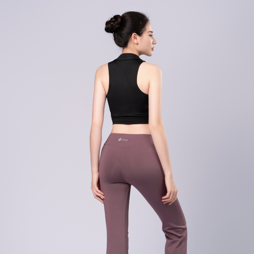 Áo Croptop Thể Thao Cổ Đức Kèm Đệm Mút Cao Cấp Livan Sport