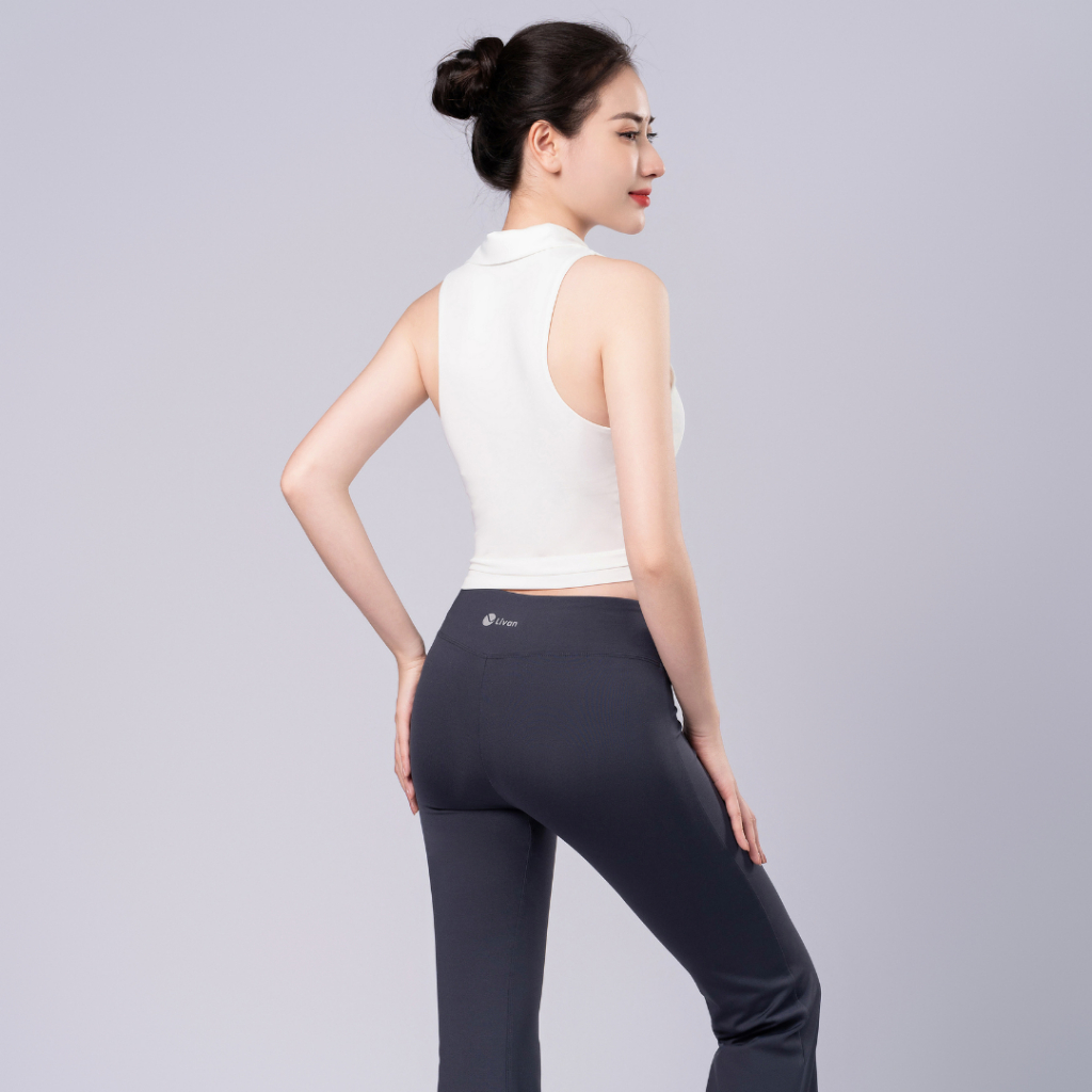 Áo Croptop Thể Thao Cổ Đức Kèm Đệm Mút Cao Cấp Livan Sport