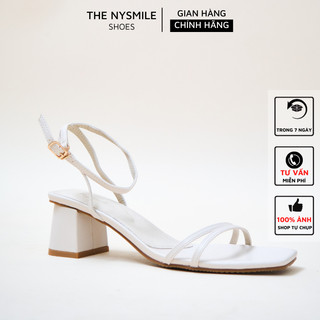 Giày sandal cao gót nữ 5p gót vuông 2 quai mảnh - the nysmile - jesi
