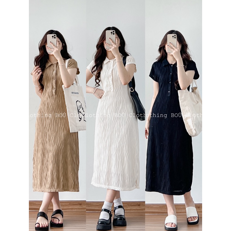 Đầm nữ midi ôm tôn dáng, sang trọng (Ảnh thật)