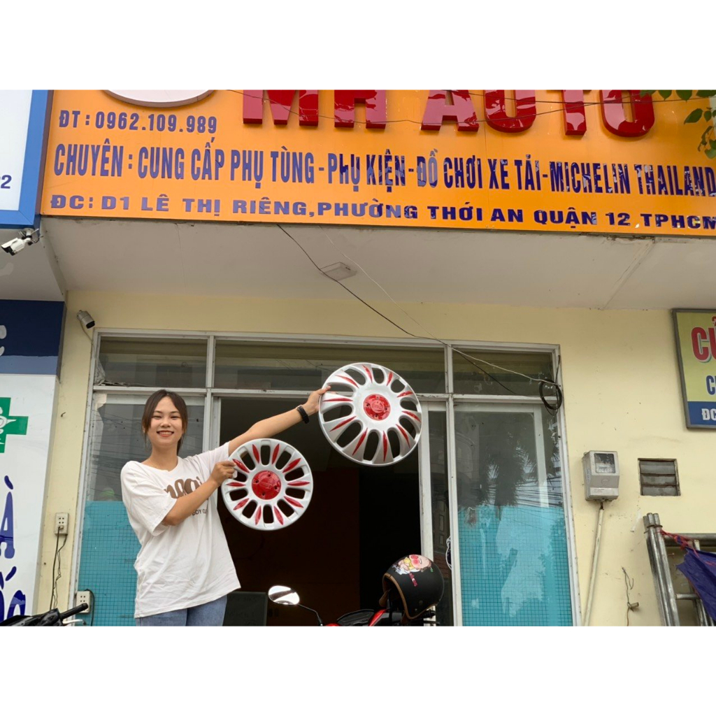 Chụp mâm xe tải r16 bánh trước - r13 bánh sau sơn sẵn cho xe k165, k250,... kèm bass