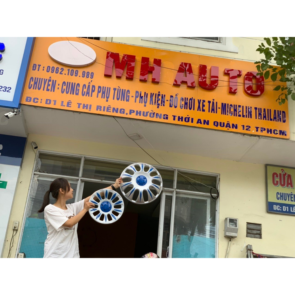 Chụp mâm xe tải r16 bánh trước - r13 bánh sau sơn sẵn cho xe k165, k250,... kèm bass