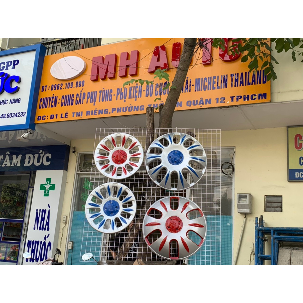 Chụp mâm xe tải r16 bánh trước - r13 bánh sau sơn sẵn cho xe k165, k250,... kèm bass