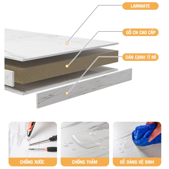 Bàn Trà SOFA Phòng Khách PEACH (SF02) Với Họa Tiết Vân Mây Cẩm Thạch Sang Trọng | BigBuy360 - bigbuy360.vn