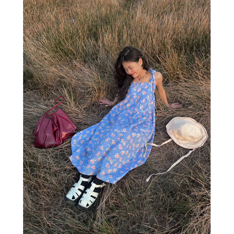 Ann Dress - Đầm 2 dây xoè buộc vai