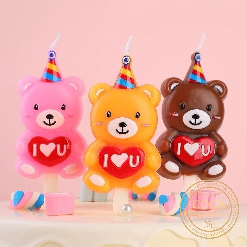 nến gấu i love you đủ màu
