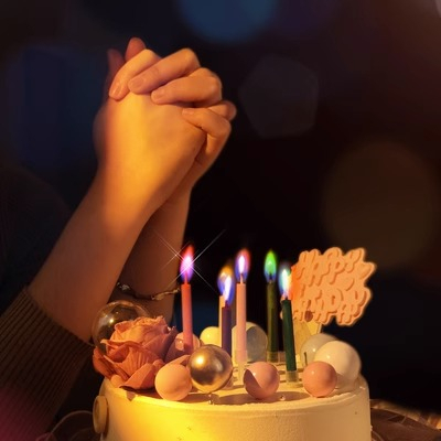 nến sinh nhật - nến ánh lửa nhiều màu-nến sinh nhật nhiều màu