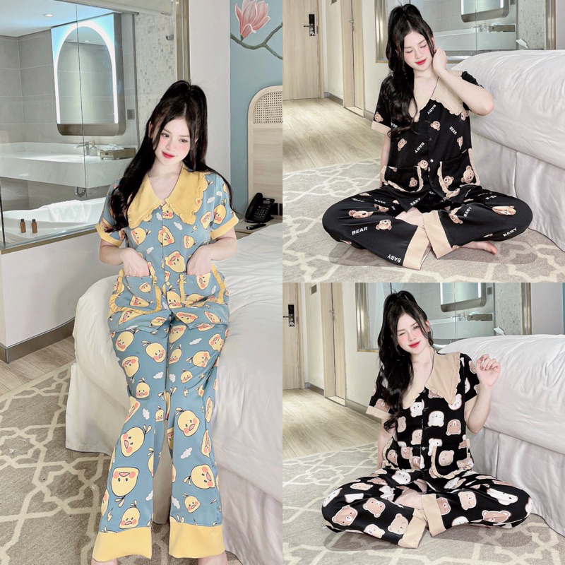 Bộ Pijama cổ bèo Tay ngắn