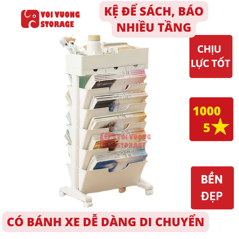 Kệ Di Động Để Sách, Báo, Tài Liệu Học Tập Và Làm Việc Thương Hiệu Voi Vuông