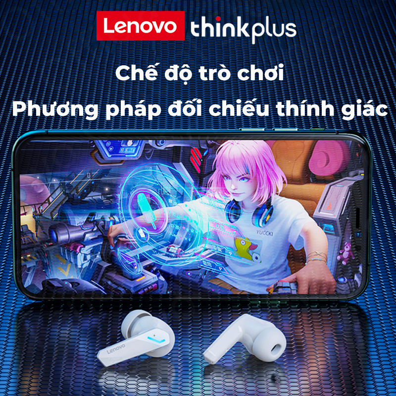 Tai nghe nhét tai không dây Lenovo GM2 Pro TWS bluetooth 5.3 gaming âm trầm hifi tích hợp mi cờ rô độ trễ thấp cho chơi