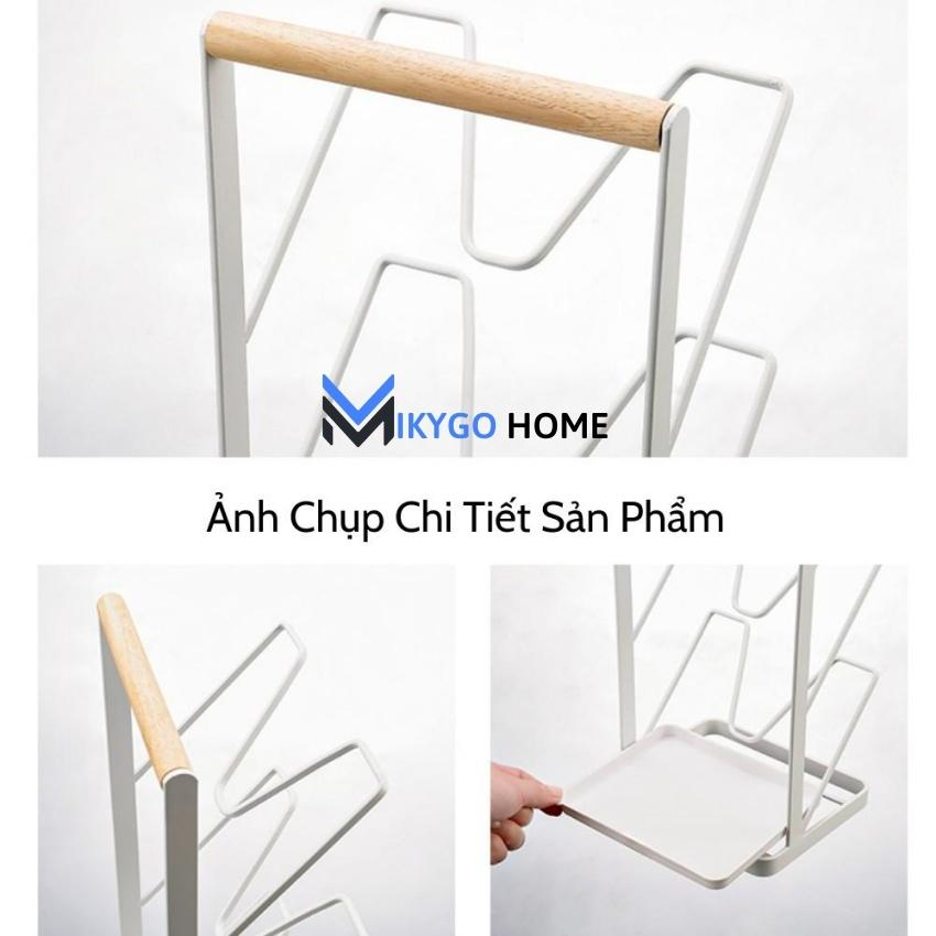 Giá đỡ để nắp vung xoong nồi thớt đa năng Mikygo, khung thép Carbon với 5 lớp sơn tĩnh điện an toàn chống bẩn,MK05