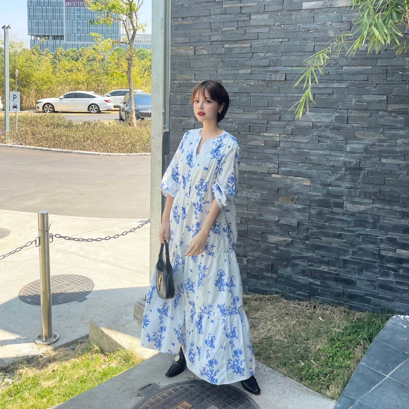 Đầm tầng dài xoè phong cách Hàn Quốc
