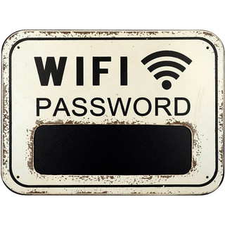 Bảng wifi bằng thiếc, treo, dán & đóng tường, cổ điển & tiện dụng (20x30cm)