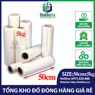 Cuộn nilon màng bọc hàng 50cm*5kg - màng pe co quấn bụng, spa làm đẹp dodoha