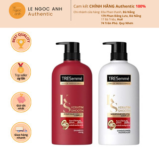 Combo dầu gội, dầu xả tresemme keratin smooth dưỡng tóc khô xơ rối
