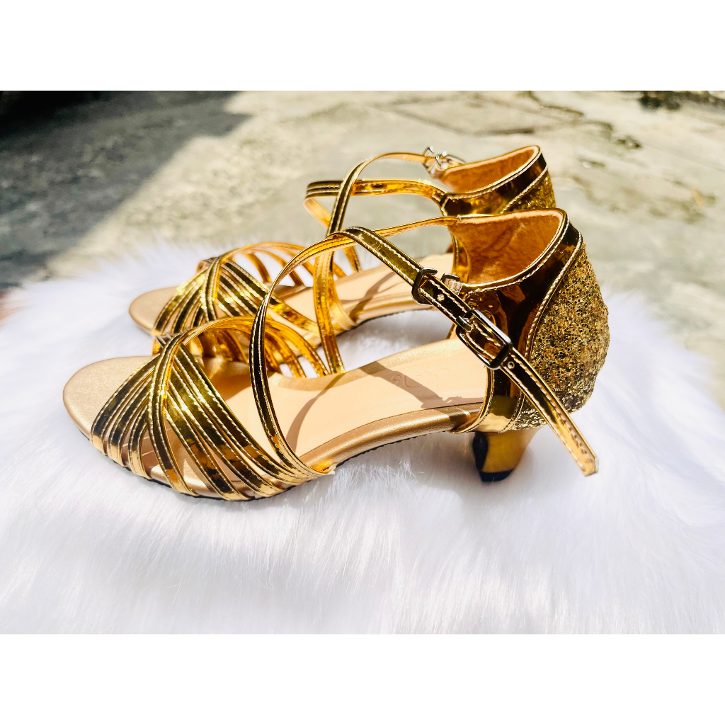 Giày sandal khiêu vũ ánh kim  gót nhũ 5cm