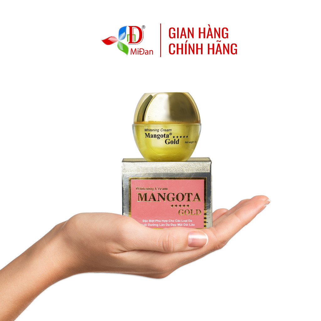Kem dưỡng trắng da Whitening Cream Mangota Gold cao cấp mờ thâm nám, làm đều màu da 15g