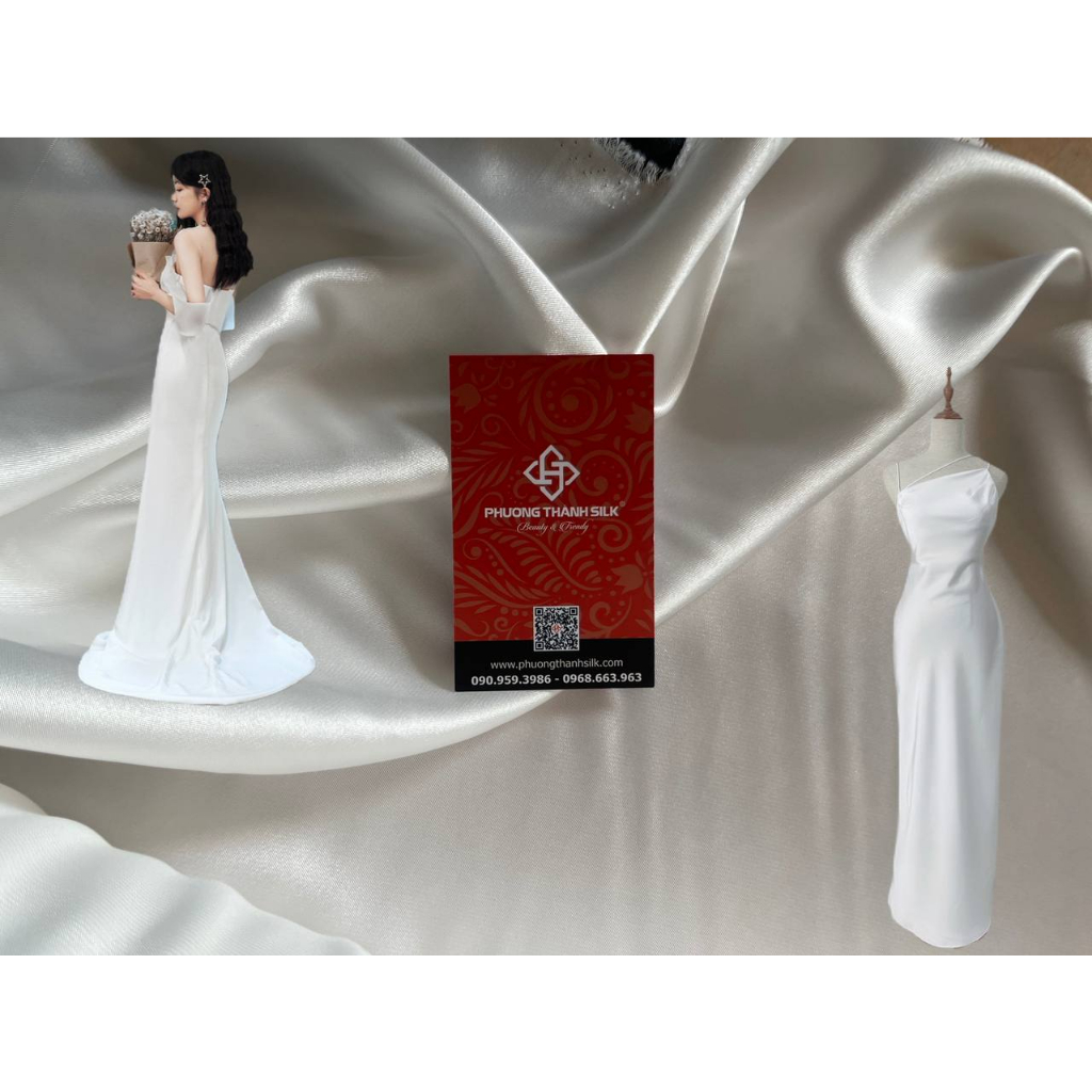 Vải Phi Satin Mềm Mại,Óng Ánh,Có Độ Rũ,Chuyên May Váy Cưới,Đồ Ngủ, Đồ Lót, Áo Choàng, Áo Kiểu,Đồ Bà Ba Phương Thành Silk