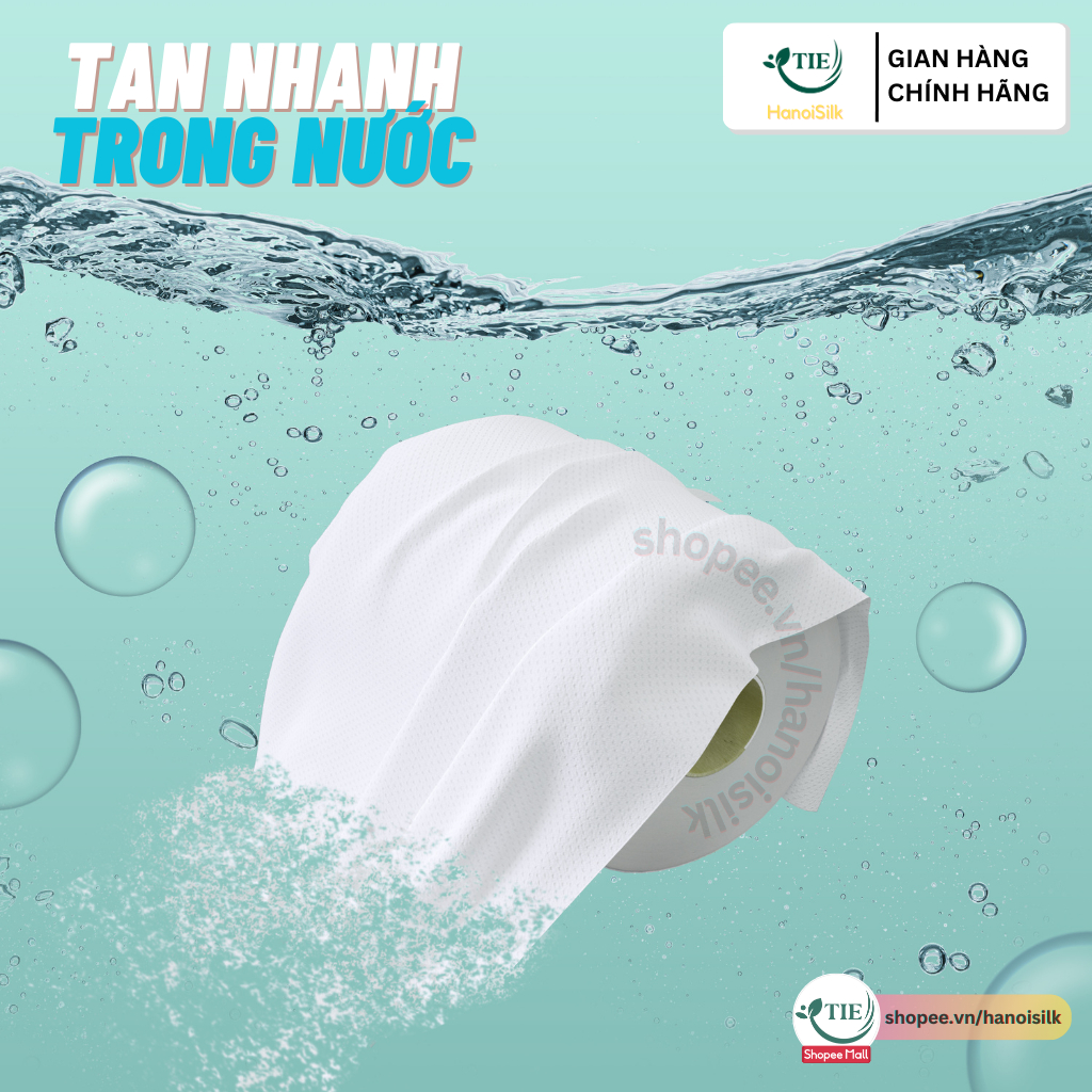 Giấy Vệ Sinh Hà Nội Silk 3 Lớp 1.8kg Xanh Không Lõi Mềm Mịn Tan Nhanh Trong Nước, Tặng Kèm Giấy Rút 270 Tờ