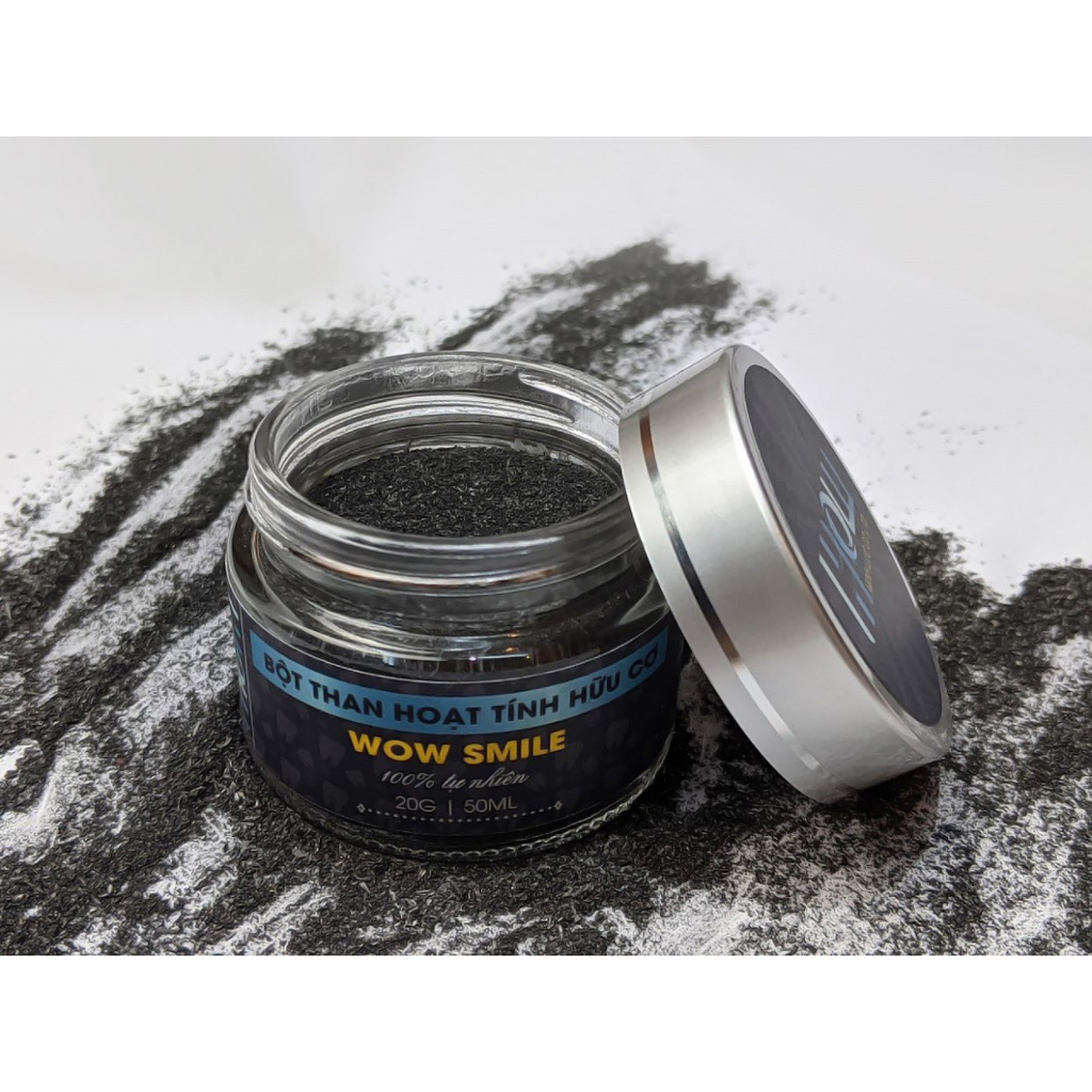 Bột Than Tre Trắng Răng Hoạt Tính hữu cơ Wow Smile 120g| Trắng răng và ngăn mảng bám loại 1