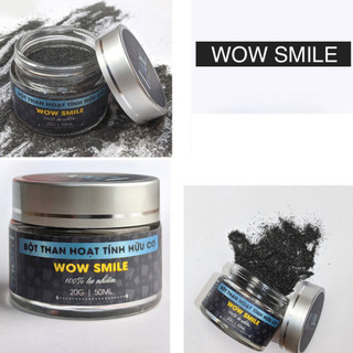 Bột Than Tre Trắng Răng Hoạt Tính hữu cơ Wow Smile 120g| Trắng răng và ngăn mảng bám loại 1