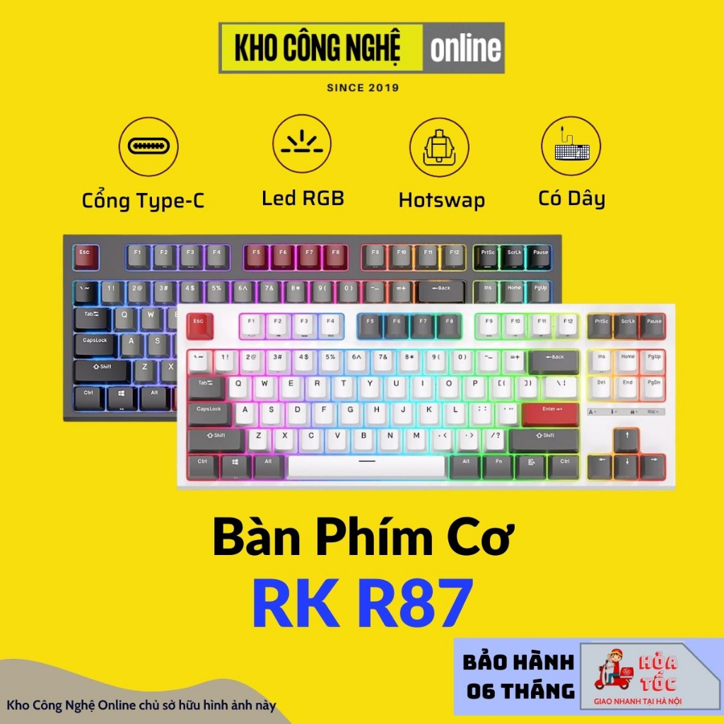 RK R87 - Bàn phím cơ RK R87 (Led RGB, Hotswap) | BigBuy360 - bigbuy360.vn