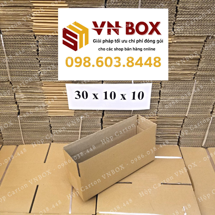 30x10x10 Hộp carton đóng hàng, hộp gói hàng giá rẻ - VN Box
