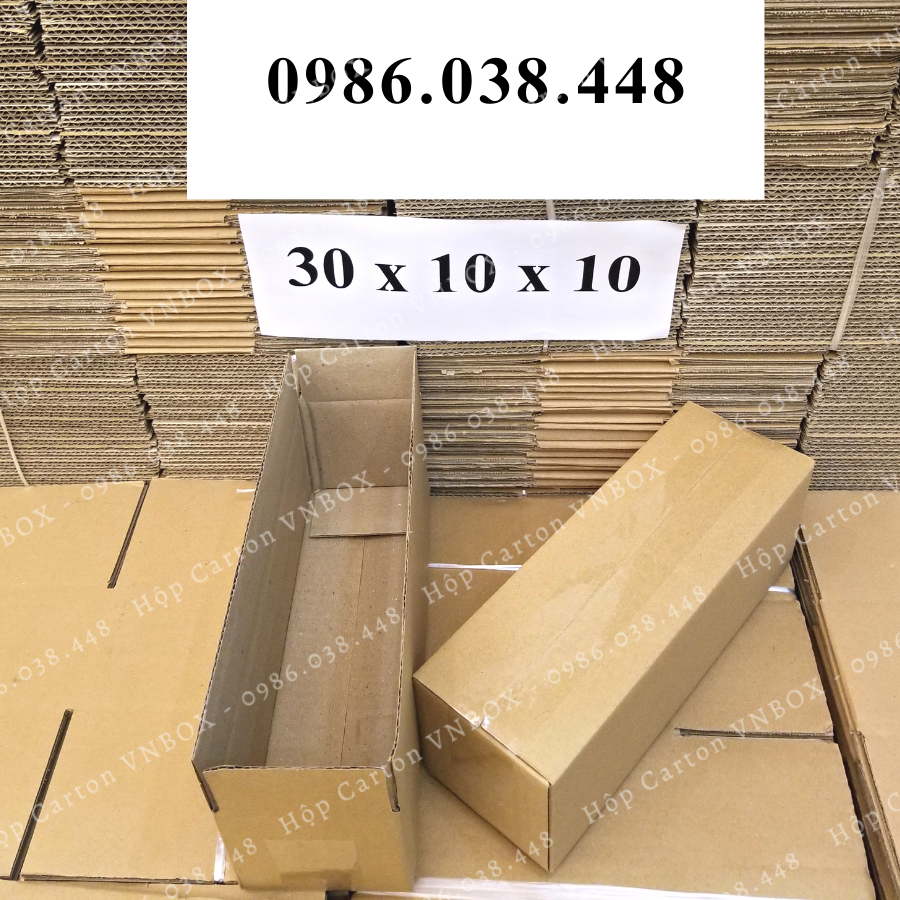 30x10x10 Hộp carton đóng hàng, hộp gói hàng giá rẻ - VN Box
