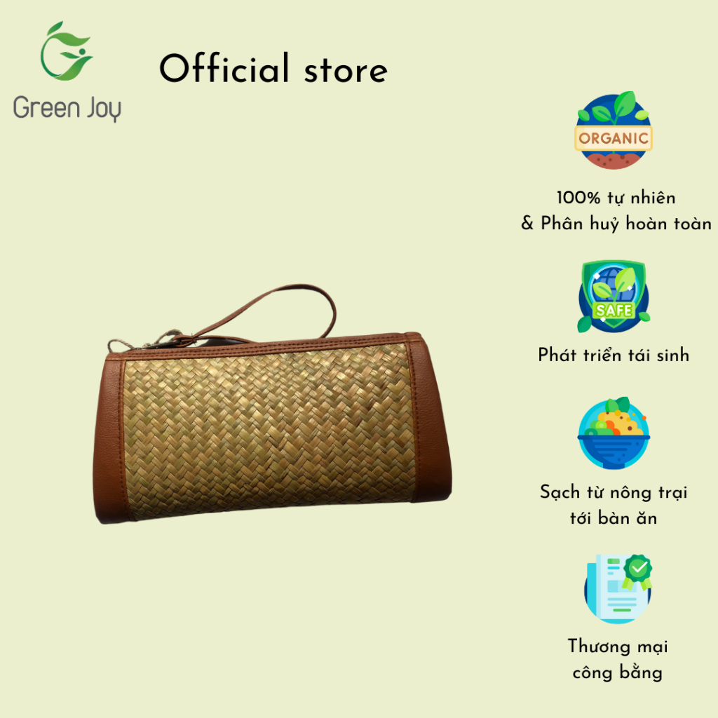 Ví cỏ bàng/ lá buông thời trang Green Joy