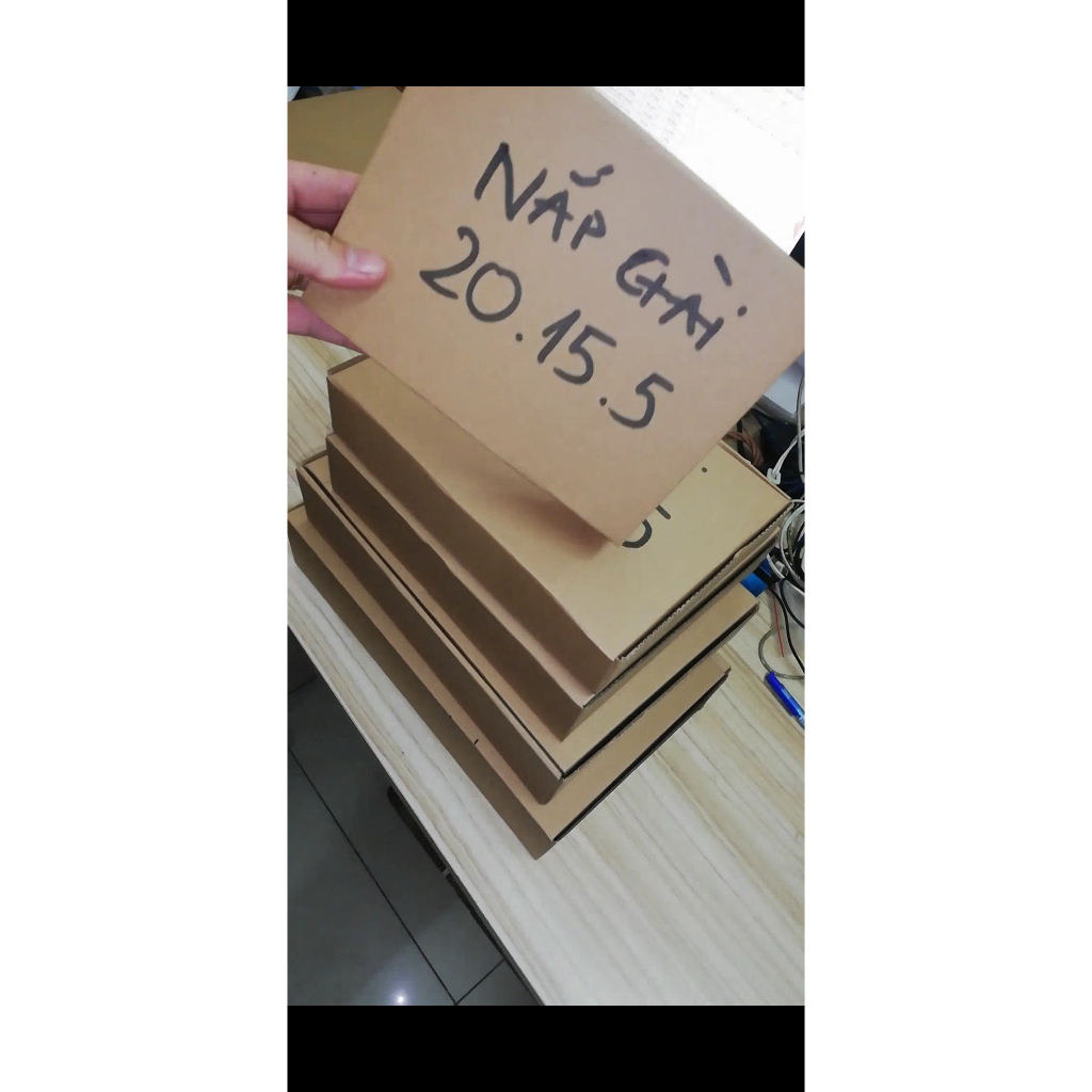 Combo 10 Hộp carton nắp gài - thùng carton nắp gài ( gài áo - gài piza)