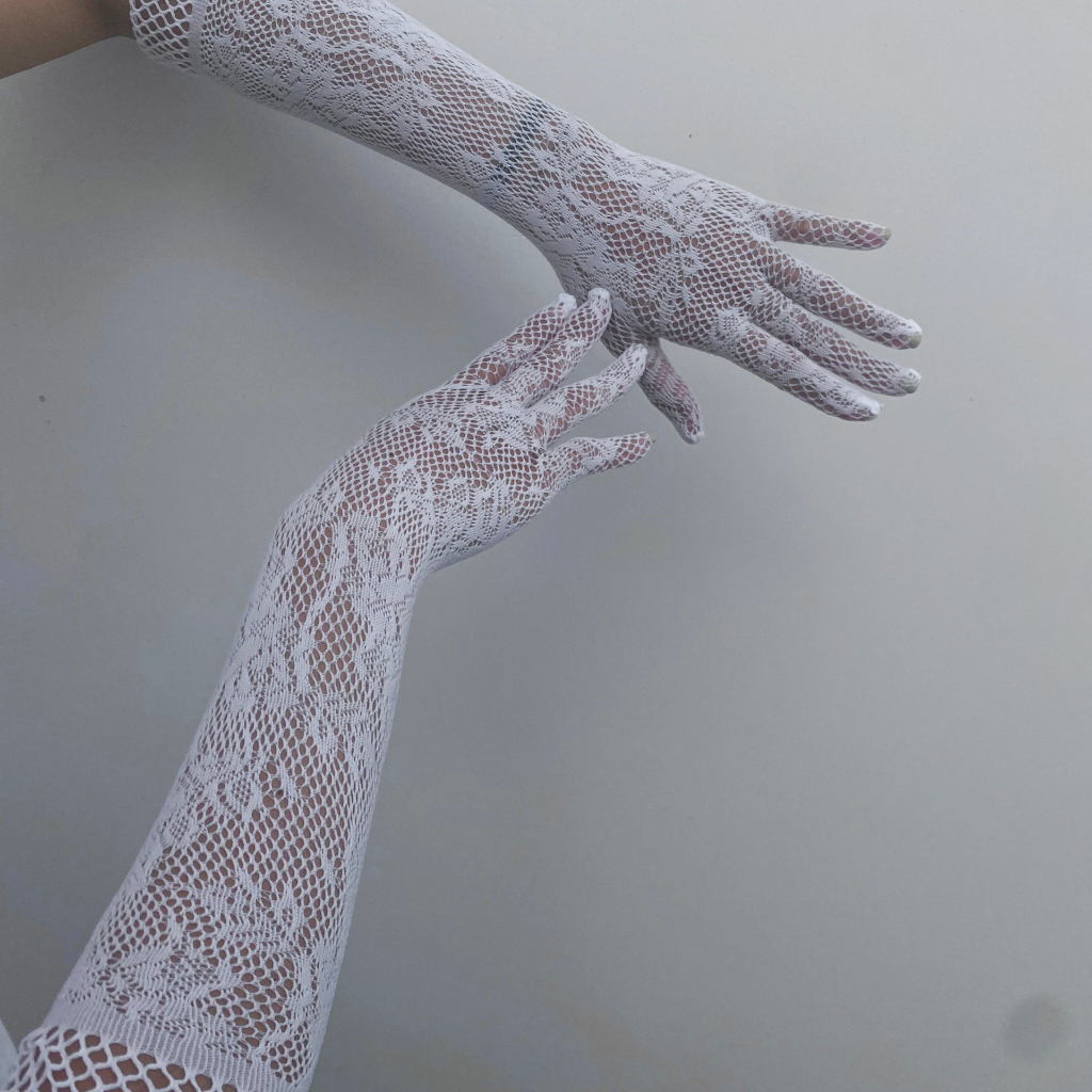 Găng tay sexy đồ ngủ sexy nữ cosplay ren lưới hoa văn màu đen màu đỏ màu trắng freesize QUENQUEN store