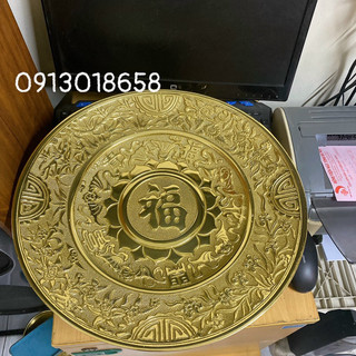 Mâm ngũ quả mâm bồng bằng đồng nguyên chất 40cm hàng kỹ dày . Đĩa trái cây bằng đồng