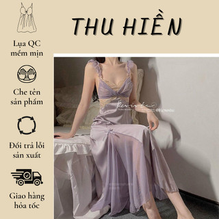 Mã 305 Váy tiểu thư tím nhẹ - Đầm ngủ mặc nhà công chúa cao cấp