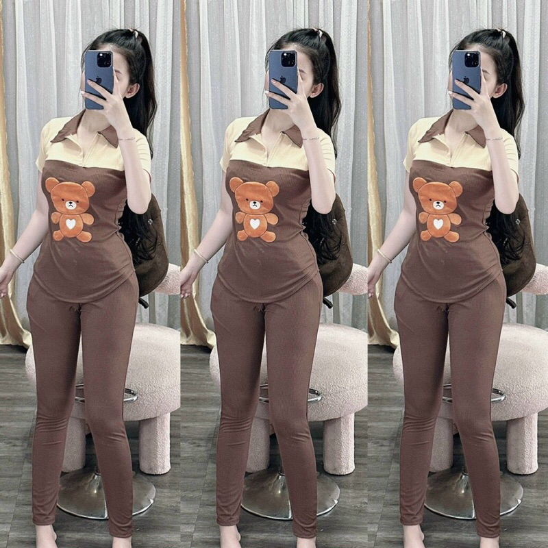 SET BỘ GẤU THÊU _ HÀNG CAO CẤP _Y HÌNH _MẶC ĐI CHƠI DẠO PHỐ ĐI HỌC HỢP THỜI TRANG _SEN BOUTIQUE CHUYÊN SỈ SLL HÀNG QUẢNG