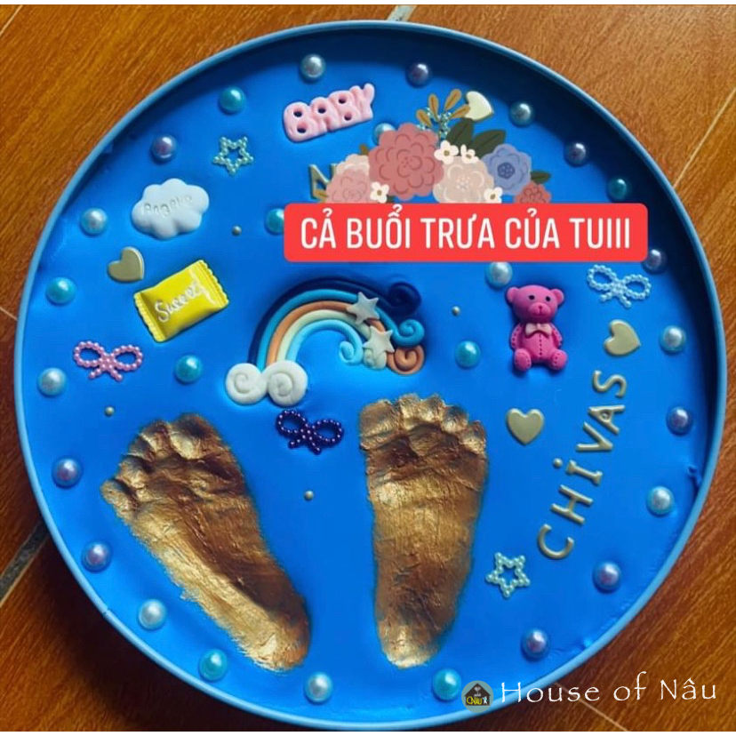 In dấu tay chân, bộ lưu giữ kỉ niệm cho bé, In dau chan tay, in dấu NAU TH
