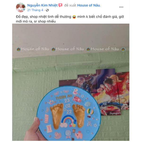 In dấu tay chân, bộ lưu giữ kỉ niệm cho bé, In dau chan tay, in dấu NAU TH